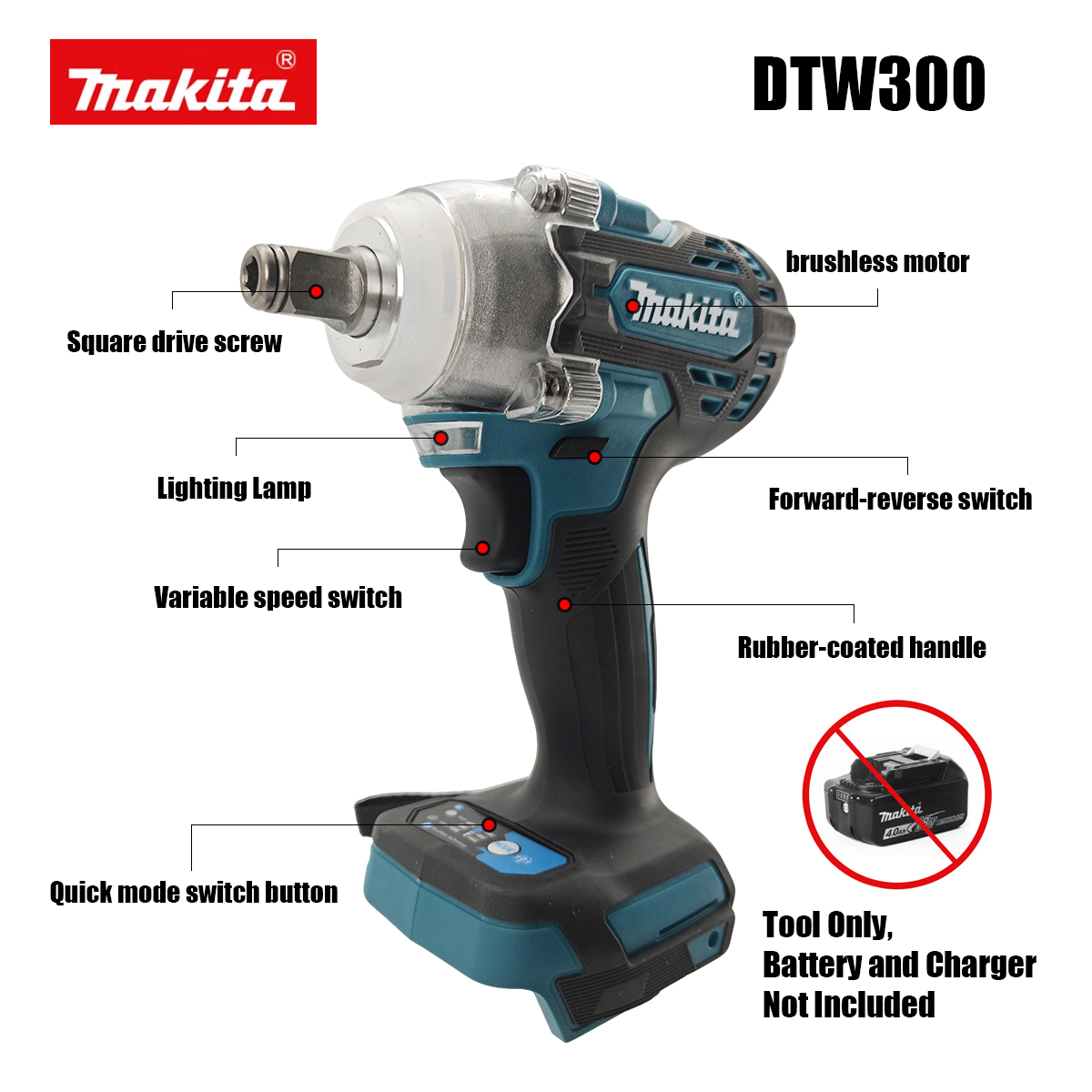 Makita DTW300 Kunci Pas Tanpa  - Makita Drill Dtw300 ulasan dan harga